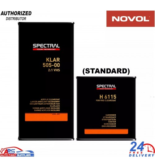 NOVOL Spectral KLAR 505-00 VHS Lacquer With H6115 Standard Hardener 7.5LTR Kit